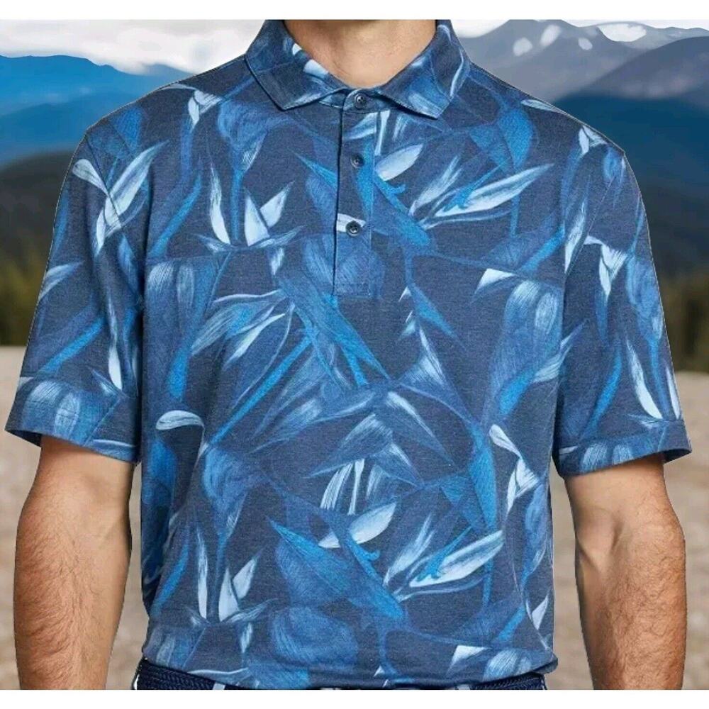 Walter Hagen Men's Clubhouse Airbrush Birds Golf Polo Small NWT